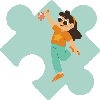 Ilustración niña puzzle